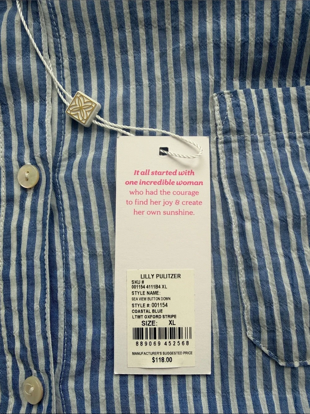 Lilly Pulitzer Sea View button down shirt NWT - Picture 5 of 7